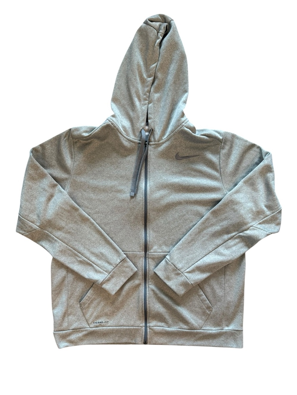 Nike Jacket Mens X-Large Gray Therma Fit Hoodie Training Zipper